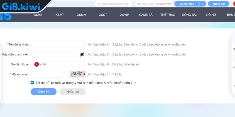 Nhấn vào nút đăng ký GI8